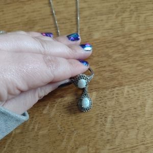 Real opal diamond ring and necklace.